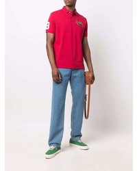 rotes besticktes Polohemd von Polo Ralph Lauren