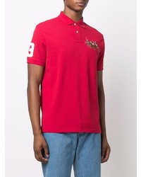 rotes besticktes Polohemd von Polo Ralph Lauren