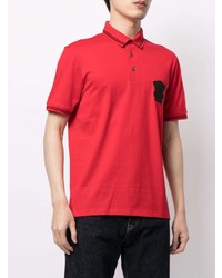 rotes besticktes Polohemd von Emporio Armani