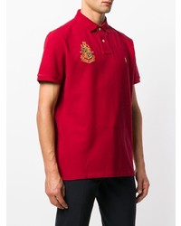 rotes besticktes Polohemd von Polo Ralph Lauren