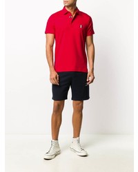 rotes besticktes Polohemd von Tommy Hilfiger