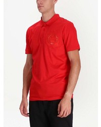 rotes besticktes Polohemd von BOSS