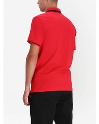 rotes besticktes Polohemd von BOSS