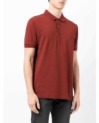 rotes besticktes Polohemd von Emporio Armani