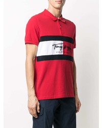 rotes besticktes Polohemd von Tommy Hilfiger