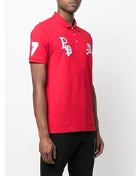 rotes besticktes Polohemd von Philipp Plein