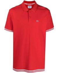 rotes besticktes Polohemd von Tommy Jeans