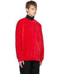rotes besticktes Sweatshirt von Raf Simons