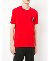 rotes besticktes T-Shirt mit einem Rundhalsausschnitt von CK Calvin Klein