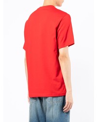 rotes besticktes T-Shirt mit einem Rundhalsausschnitt von Kenzo