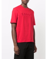 rotes besticktes T-Shirt mit einem Rundhalsausschnitt von Lanvin