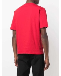 rotes besticktes T-Shirt mit einem Rundhalsausschnitt von Lanvin