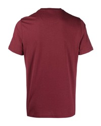 rotes besticktes T-Shirt mit einem Rundhalsausschnitt von Barbour