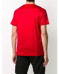 rotes besticktes T-Shirt mit einem Rundhalsausschnitt von Alexander McQueen