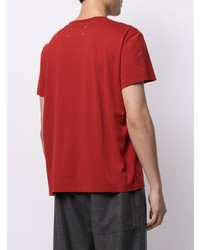 rotes besticktes T-Shirt mit einem Rundhalsausschnitt von Maison Margiela