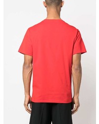 rotes besticktes T-Shirt mit einem Rundhalsausschnitt von Billionaire