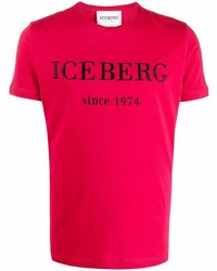 rotes besticktes T-Shirt mit einem Rundhalsausschnitt von Iceberg