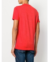 rotes besticktes T-Shirt mit einem Rundhalsausschnitt von DSQUARED2