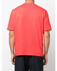 rotes besticktes T-Shirt mit einem Rundhalsausschnitt von Lanvin