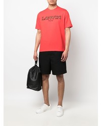 rotes besticktes T-Shirt mit einem Rundhalsausschnitt von Lanvin