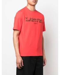 rotes besticktes T-Shirt mit einem Rundhalsausschnitt von Lanvin