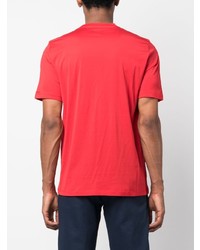 rotes besticktes T-Shirt mit einem Rundhalsausschnitt von Kiton
