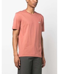 rotes besticktes T-Shirt mit einem Rundhalsausschnitt von Zegna