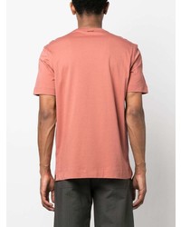 rotes besticktes T-Shirt mit einem Rundhalsausschnitt von Zegna