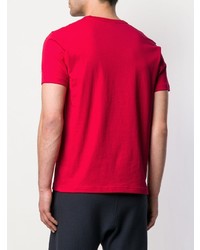 rotes besticktes T-Shirt mit einem Rundhalsausschnitt von Champion