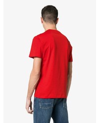 rotes besticktes T-Shirt mit einem Rundhalsausschnitt von Versace