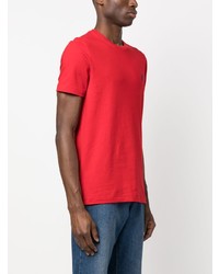 rotes besticktes T-Shirt mit einem Rundhalsausschnitt von Polo Ralph Lauren