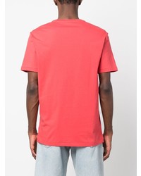 rotes besticktes T-Shirt mit einem Rundhalsausschnitt von Polo Ralph Lauren