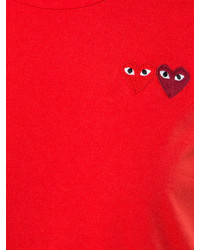 rotes besticktes T-shirt von Comme des Garcons