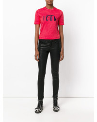 rotes besticktes T-shirt von Dsquared2