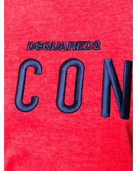 rotes besticktes T-shirt von Dsquared2