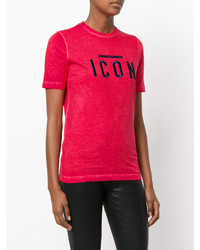 rotes besticktes T-shirt von Dsquared2