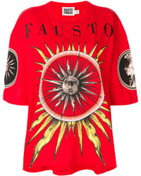 rotes besticktes T-shirt von Fausto Puglisi