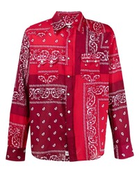 rotes Businesshemd mit Paisley-Muster