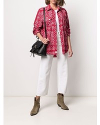 rotes Businesshemd mit Paisley-Muster von Re-Worked