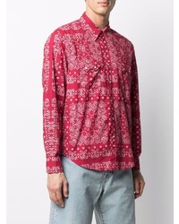 rotes Businesshemd mit Paisley-Muster von Re-Worked