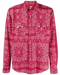 rotes Businesshemd mit Paisley-Muster von Re-Worked