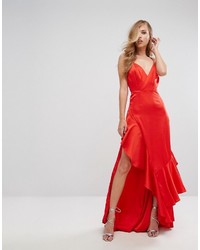 rotes Camisole-Kleid aus Satin