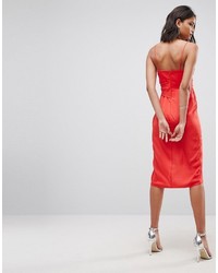 rotes Camisole-Kleid aus Satin von Asos