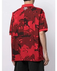 rotes Camouflage Polohemd von AAPE BY A BATHING APE