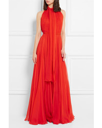 rotes Chiffon Ballkleid von Alexander McQueen