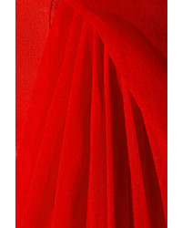 rotes Chiffon Ballkleid von Vera Wang