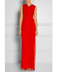 rotes Chiffon Ballkleid von Vera Wang