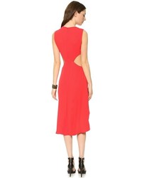 rotes Chiffon Cocktailkleid mit Ausschnitten von BCBGMAXAZRIA