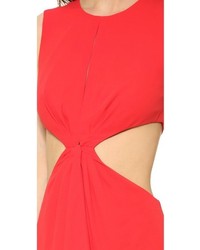 rotes Chiffon Cocktailkleid mit Ausschnitten von BCBGMAXAZRIA