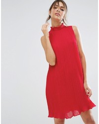 rotes Chiffon schwingendes Kleid von Asos